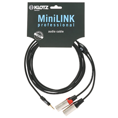 Klotz KY9 MiniLink Profesyonel Mini TRS Jack - 2xXLRM Y Kablo 3m
