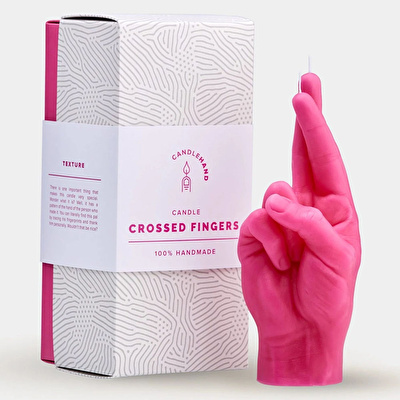 CANDLE HAND Crossed Fingers Mum Pembe