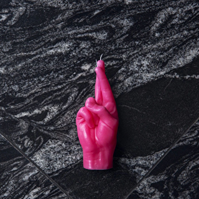 CANDLE HAND Crossed Fingers Mum Pembe