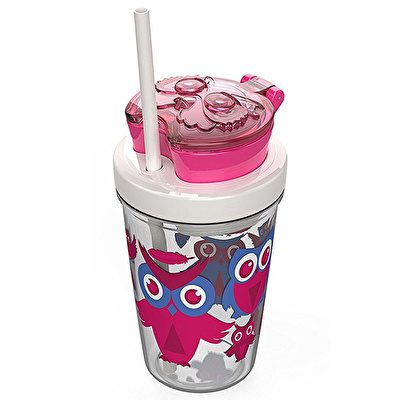 CONTIGO Snack Straw Owl Pink