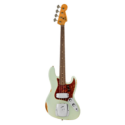 Fender Custom Shop Limited Edition 1960 Jazz Bass Relic Gülağacı Klavye Super Faded Aged Sonic Blue Bas Gitar