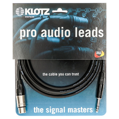 Klotz M1 MY206 TRS x Female XLR Klotz Uçlu Balans Kablo Siyah 1M