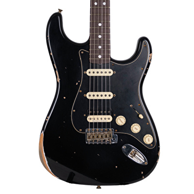Fender Custom Shop Limited Edition 1967 HSS Stratocaster Relic Aged Black Elektro Gitar