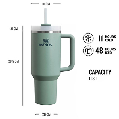 STANLEY Quencher Pipetli Termos Bardak 1.18 Lt Yeşil