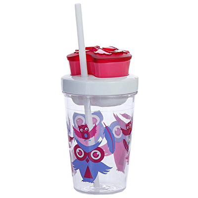 CONTIGO Snack Straw Owl Pink