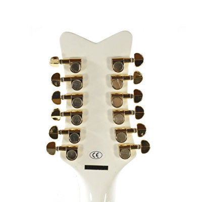 Gretsch G5022CWFE-12 Rancher Falcon Jumbo Gülağacı Klavye 12 Telli Fishman Manyetik Electric White Elektro Akustik Gitar