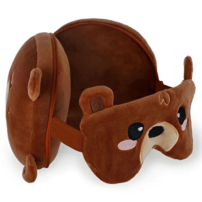 LEGAMI Maskeli Seyahat Yastığı - Teddy Bear