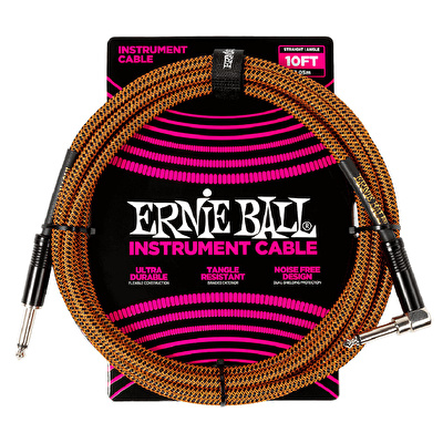 ERNIE BALL Enstrüman Kablosu 10Ft - Turuncu