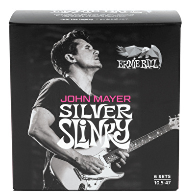 ERNIE BALL John Mayer Silver Slinky 10,5-47 6lı Paket Gitar Teli