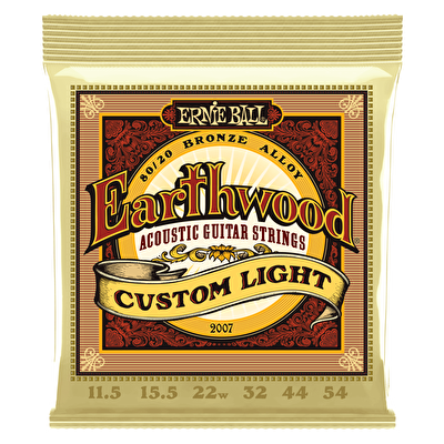 Ernie Ball P02007 Earthwood Custom Med 80/20 Bronz 11,5-54 Akustik Gitar Tel Seti