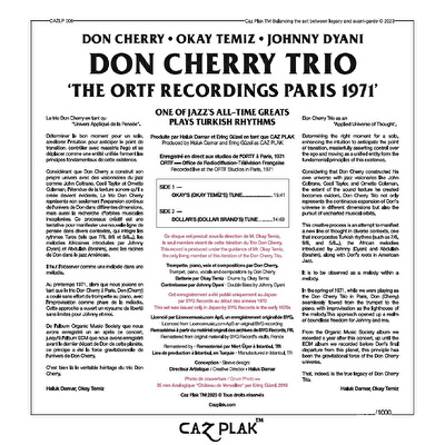 Don Cherry, Okay Temiz, Johnny Dyani - Don Cherry Trio - The ORTF Recordings Paris 1971 (Avrupa Edisyonu)