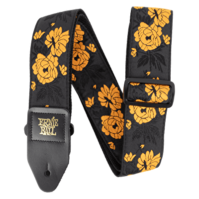 Ernie Ball Classic Jacquard Gitar/Bas Gitar Askısı - Tangerine Rose