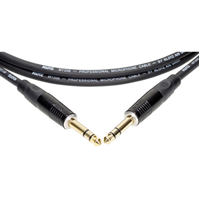 Klotz B-3 Profesyonel Balanslı Klotz Altın TRS Konnektör Uçlu Siyah 2mt MY206 Ses Kablosu