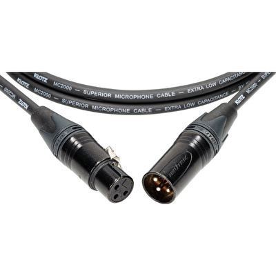 Klotz M2 MC2000 XLR NEUTRIK Uçlu Siyah 3mt Mikrofon Kablosu