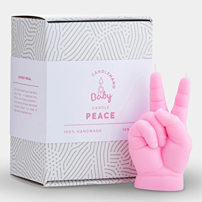 CANDLE HAND Baby Peace Mum Pembe