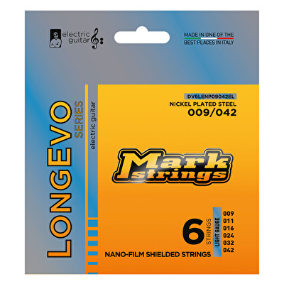 Mark Strings Longevo Nickel Plated Steel Nanofilm Shielded 09-42 Elektro Gitar Teli