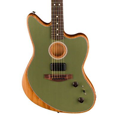 Fender Acoustasonic Player Jazzmaster Gülağacı Klavye Yeşil Elektro Akustik Gitar