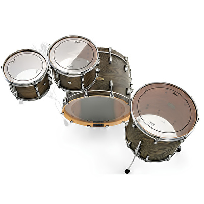 PEARL STS924XSP/C852 Session Studio Select Black Satin Ash 4 Parça (22B/10T/12T/16F) Akustik Davul Seti