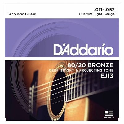 Daddario EJ13 Akustik Gitar 11-52 Takım Tel