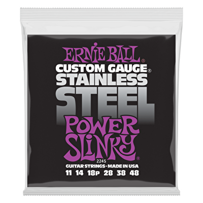 ERNIEBALL P02245 Power Slinky Paslanmaz Çelik Sargı 11-48 Elektro Gitar Teli
