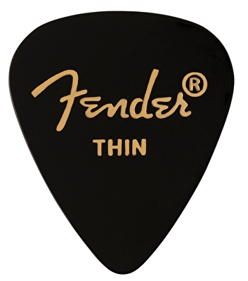 Fender 351 Shape Premium Picks Thin Siyah (12'li Paket)