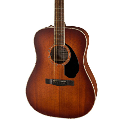 Fender PD-220E Paramount Dreadnought All Mahogany Ovangkol Klavye Aged Cognac Burst Elektro Akustik Gitar