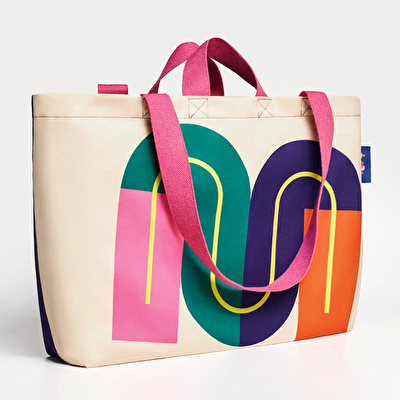 ROOT Krem & İndigo Kanvas Çanta