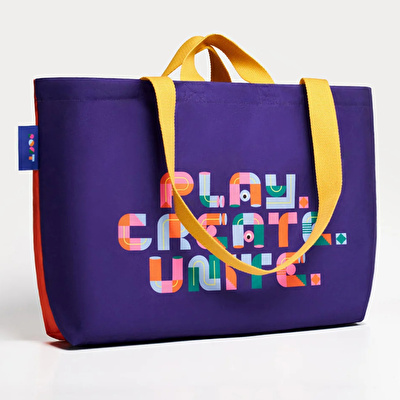 ROOT Turuncu & İndigo Kanvas Çanta