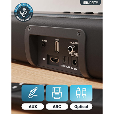 Majority Naga 40 3D Surround 70W TV Soundbar (HDMI/ARC, BT, USB)