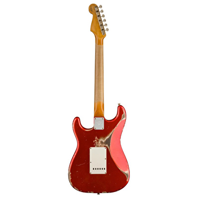 FENDER Custom Shop 1959 Stratocaster Heavy Relic Gülağacı Klavye Super Faded Aged Candy Apple Red Elektro Gitar