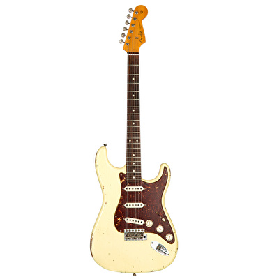 FENDER Custom Shop 1960 Stratocaster Relic Gülağacı Klavye Vintage White Tortoise Shell PG Elektro Gitar