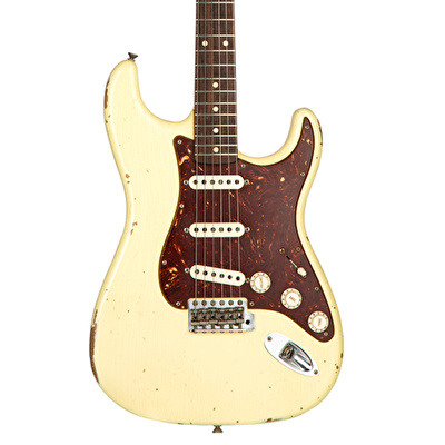 FENDER Custom Shop 1960 Stratocaster Relic Gülağacı Klavye Vintage White Tortoise Shell PG Elektro Gitar