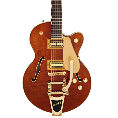 Gretsch Limited Edition Electromatic Flame Okoume Broadkaster Jr. Center Block Single Cut w/Bigsby Roundup Turuncu Elektro Gitar
