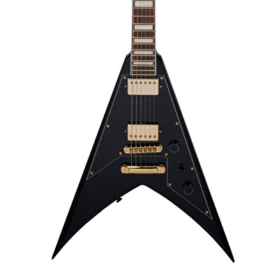 Jackson Scott Ian King V KVXT Laurel Klavye Gold HW Gloss Black Elektro Gitar