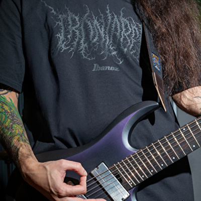 IBANEZ T-Shirt Iron Label Siyah