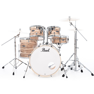 PEARL DMP925S/C889 Decade Maple Matte Racing Red 5 Parça (20B/10T/12T/16F/14S) Aksamlı Akustik Davul Seti