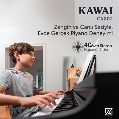 KAWAI CX202B Siyah Dijital Piyano (Tabure & Kulaklık Hediyeli)