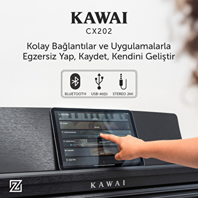 KAWAI CX202R Gül Ağacı Renk Dijital Piyano (Tabure & Kulaklık Hediyeli)