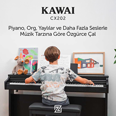 KAWAI CX202R Gül Ağacı Renk Dijital Piyano (Tabure & Kulaklık Hediyeli)