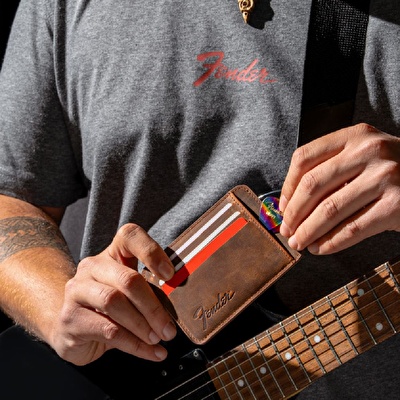 FENDER® Deri Kahverengi Kartlık