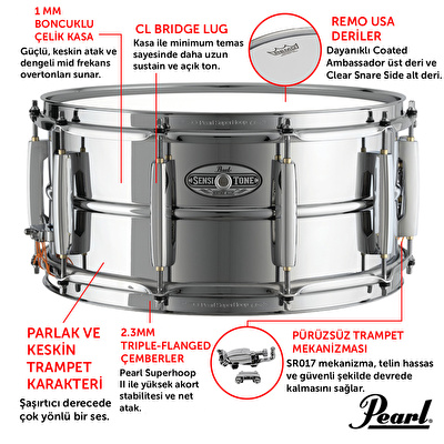 PEARL STH1450S SensiTone Heritage Alloy Steel 14"x5" Trampet