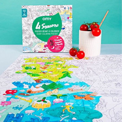 OMY Dört Sezon Boyama Posteri ve Kalem