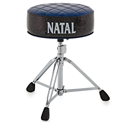 NATAL H-ST-DTBB - Mavi Davul Taburesi (Siyah Yan Detaylı)