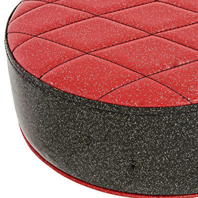 NATAL H-ST-DTRB - Kırmızı Davul Taburesi (Siyah Yan Detaylı)