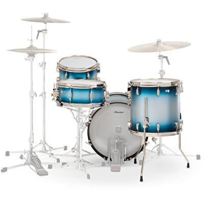 SLINGERLAND Radio King Outfit Blue & Silver Lacquer 4 Parça (18B/12T/14F/14S) Akustik Davul Seti