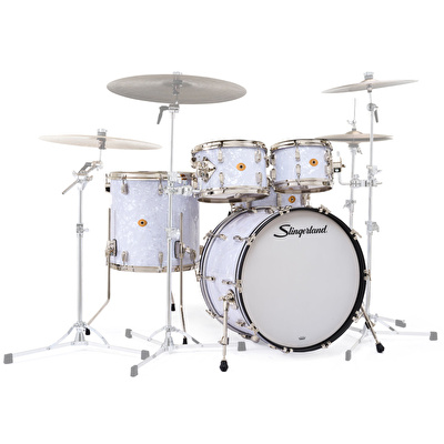 SLINGERLAND Radio King Outfit White Marine Pearl Wrap 5 Parça (22B/10T/12T/16F/14S) Akustik Davul Seti