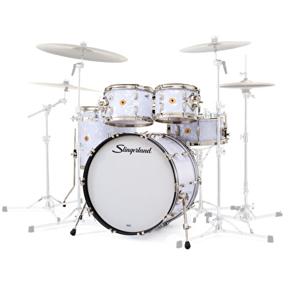 SLINGERLAND Radio King Outfit White Marine Pearl Wrap 5 Parça (22B/10T/12T/16F/14S) Akustik Davul Seti
