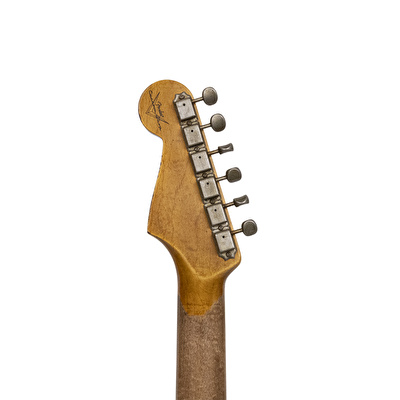 Fender Custom Shop 1965 Stratocaster Super Heavy Relic Gülağacı Klavye Super Faded Aged Sherwood Green Metallic over 3 Ton Sunburst Elektro Gitar