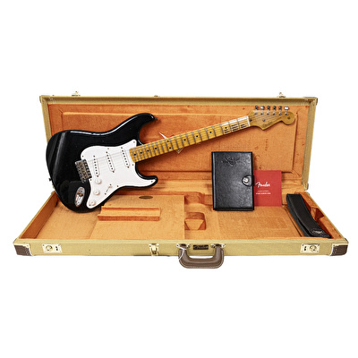Fender Custom Shop 1955 Stratocaster Journeyman Relic Akçaağaç Klavye Black Elektro Gitar