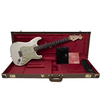 Fender Custom Shop 1962 Stratocaster Relic Gülağacı Klavye Aged Olympic White Elektro Gitar